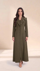 The Mariha Tailored Ruffle Lapel Abaya - TAL by The Abaya Lab