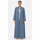 The Marwa Blue Pinstripe Abaya - TAL by The Abaya Lab