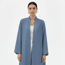 The Marwa Blue Pinstripe Abaya - TAL by The Abaya Lab