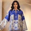 The Marwa Cobalt & Cream Printed Co - ord Set - TAL by The Abaya Lab