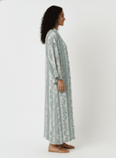 The Marwa Dusty Blue Floral Striped Abaya - TAL by The Abaya Lab