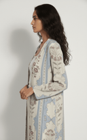 The Marwa Ivory & Dusty Blue Abaya - TAL by The Abaya Lab
