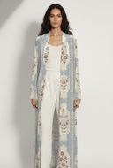 The Marwa Ivory & Dusty Blue Abaya - TAL by The Abaya Lab