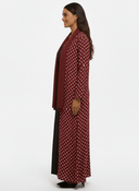 The Maryam Maroon Polka Dot Abaya - TAL by The Abaya Lab