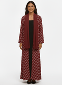 The Maryam Maroon Polka Dot Abaya - TAL by The Abaya Lab