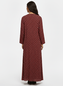 The Maryam Maroon Polka Dot Abaya - TAL by The Abaya Lab
