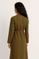 The Maryam Wrap Dress – Dark Beige - The Abaya Lab