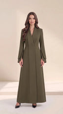 The Mashia Tailored Shawl Collar Abaya with Layered Sleeves - TAL by The Abaya Lab