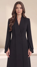 The Mashia Tailored Shawl Collar Abaya with Layered Sleeves - TAL by The Abaya Lab
