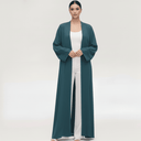 The Mayar Teal Pleated - Detail Open Abaya - TAL by The Abaya Lab