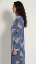 The Mira Blue Bird Velvet Abaya - TAL by The Abaya Lab