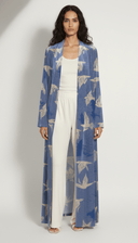 The Mira Blue Bird Velvet Abaya - TAL by The Abaya Lab