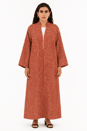The Mira Burnt Orange Petite Floral Abaya - TAL by The Abaya Lab