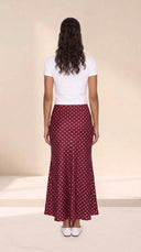 The Mira Satin Polka Dot Panel Maxi Skirt - TAL by The Abaya Lab