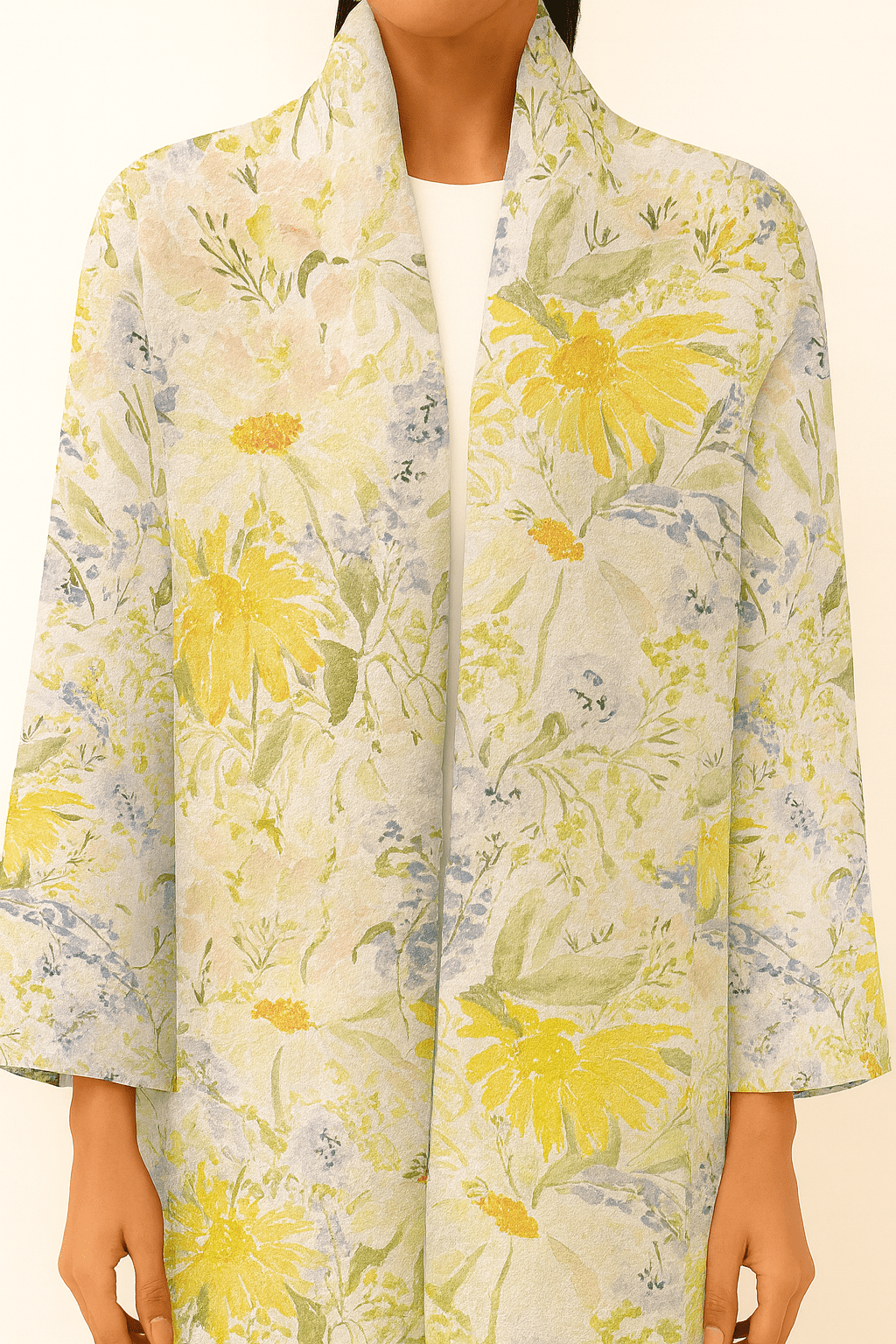 The Mira Yellow Floral Chiffon Abaya - TAL by The Abaya Lab