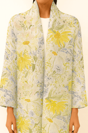 The Mira Yellow Floral Chiffon Abaya - TAL by The Abaya Lab