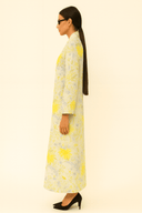 The Mira Yellow Floral Chiffon Abaya - TAL by The Abaya Lab