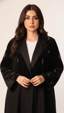 The Mona Embroidered Velvet Abaya - TAL by The Abaya Lab