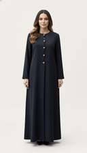 The Mona Heart Button Scallop Detail Abaya - TAL by The Abaya Lab