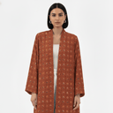 The Mona Rust Orange Floral Abaya - TAL by The Abaya Lab