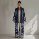The Mouza Navy & White Abaya - TAL by The Abaya Lab