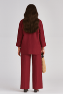 The Moza Burgundy Relaxed Coord Set - TAL by The Abaya Lab