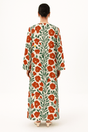The Moza Ivory & Red Bold Floral Abaya - TAL by The Abaya Lab