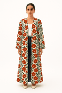 The Moza Ivory & Red Bold Floral Abaya - TAL by The Abaya Lab