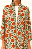 The Moza Ivory & Red Bold Floral Abaya - TAL by The Abaya Lab