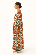 The Moza Ivory & Red Bold Floral Abaya - TAL by The Abaya Lab