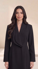 The Mumina Sculpted Lapel Tailored Abaya - TAL by The Abaya Lab