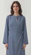 The Muznah Wrap-Front Abaya with Tie Detail - TAL by The Abaya Lab