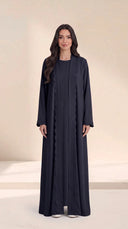 The Nada Embroidered Scallop-Trim Nida Abaya - TAL by The Abaya Lab