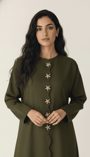 The Nadine Scalloped Detail Star Accents Abaya - TAL by The Abaya Lab