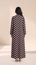 The Naira Geometric Print Open-Front Abaya - TAL by The Abaya Lab