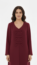 The Najd Triple Bow Front Abaya - TAL by The Abaya Lab