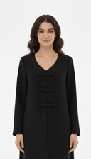 The Najd Triple Bow Front Abaya - TAL by The Abaya Lab
