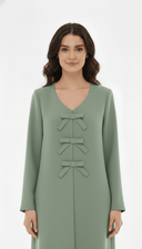 The Najd Triple Bow Front Abaya - TAL by The Abaya Lab