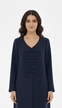 The Najd Triple Bow Front Abaya - TAL by The Abaya Lab