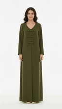 The Najd Triple Bow Front Abaya - TAL by The Abaya Lab
