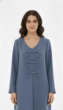 The Najd Triple Bow Front Abaya - TAL by The Abaya Lab