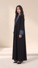 The Najdah Denim Element Tailored Lapel Abaya - TAL by The Abaya Lab