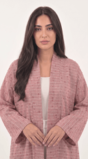 The Nasima Soft Linen Line Open Front Abaya - TAL by The Abaya Lab