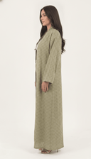The Nasima Soft Linen Line Open Front Abaya - TAL by The Abaya Lab