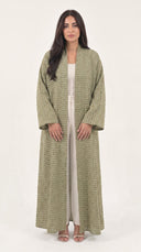 The Nasima Soft Linen Line Open Front Abaya - TAL by The Abaya Lab