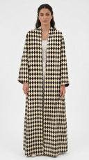 The Nasma Diamond Print Open Abaya - TAL by The Abaya Lab