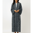 The Nawal Charcoal Blue Floral Abaya - TAL by The Abaya Lab