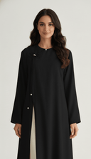 The Nawal Pearl Tie Detail Layered Abaya - TAL by The Abaya Lab