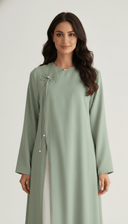 The Nawal Pearl Tie Detail Layered Abaya - TAL by The Abaya Lab