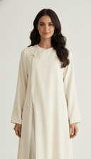 The Nawal Pearl Tie Detail Layered Abaya - TAL by The Abaya Lab